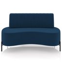 Ver imagem 3 de Sofá Chaise 2 Lugares Sala Living 160cm Pés Industrial Cayman K01 Veludo Azul Marinho - Lyam Decor