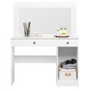 Ver imagem 3 de Penteadeira Belinha com led  2 gavetas 1 porta Branco Belufan Móveis