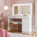 Ver imagem 4 de Penteadeira Belinha com led  2 gavetas 1 porta Branco Belufan Móveis