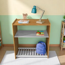 Mini Berço com Colchão Baby 2 em 1 Escrivaninha Infantil:nature/branco - 3