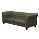 Ver imagem 1 de Sofá Decorativo Sala de Estar Chesterfield 3 Lugares 220cm Couro Fendi - Mozzelar