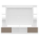Ver imagem 3 de Estante Com Suporte Tv 65" Prateleiras C/ Espelho Oslo Multimóveis V3385 Branco/Lacca Fumê
