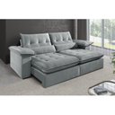 Ver imagem 1 de Sofá 4 Lugares Retrátil e Reclinável Mônaco Veludo com Molas Ensacadas