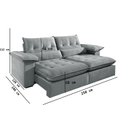 Ver imagem 3 de Sofá 4 Lugares Retrátil e Reclinável Mônaco Veludo com Molas Ensacadas