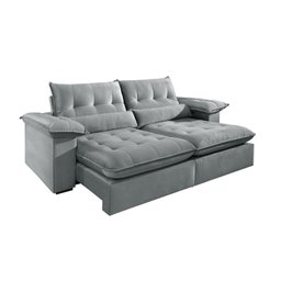 Sofá 4 Lugares Retrátil e Reclinável Mônaco Veludo com Molas Ensacadas - 2