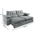 Ver imagem 3 de Sofá 4 Lugares Retrátil e Reclinável Mônaco Veludo com Molas Ensacadas