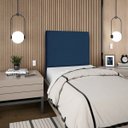 Ver imagem 2 de Cabeceira Cama Box Organica Solteiro 90cm Luna Suede C/frame Azul