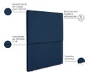 Ver imagem 3 de Cabeceira Cama Box Organica Solteiro 90cm Luna Suede C/frame Azul