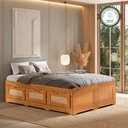 Ver imagem 3 de Cama Casal 6 Gaveta Dreams Madeira Maciça Marrom/Castanho R