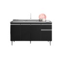 Ver imagem 1 de Balcão Gabinete de Pia Tatiane 150cm Preto S/tampo - Ajl Móveis