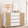 Cômoda Quarto Evidenza com 4 Gavetas e 2 Portas de Correr Branco Fosco - 2