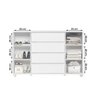 Cômoda Quarto Evidenza com 4 Gavetas e 2 Portas de Correr Branco Fosco - 4