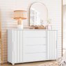 Cômoda Quarto Evidenza com 4 Gavetas e 2 Portas de Correr Branco Fosco - 1