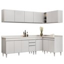 Ver imagem 1 de Armário de Cozinha Modulado de Canto 6 Peças Cp32 Balcão com Tampo Branco - Lumil Lumil Móveis