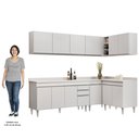 Ver imagem 5 de Armário de Cozinha Modulado de Canto 6 Peças Cp32 Balcão com Tampo Branco - Lumil Lumil Móveis