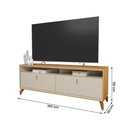 Ver imagem 4 de Rack Bancada Dubai 1.6 para Tv até 70" Polegadas Tauari/off White Fosco