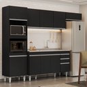 Ver imagem 2 de Armário de Cozinha Modulada 4 Peças CP12 com Pia Inox Preto - Lumil Lumil Móveis