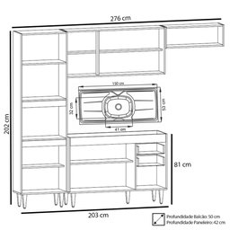 Armário de Cozinha Modulada 4 Peças CP12 com Pia Inox Preto - Lumil Lumil Móveis - 4
