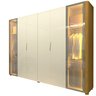 Guarda-roupa Casal 6 Portas com 2 Portas Reflecta com Pés com Led Innova 100% MDF - 3