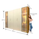Ver imagem 5 de Guarda-roupa Casal 6 Portas com 2 Portas Reflecta com Pés com Led Innova 100% MDF