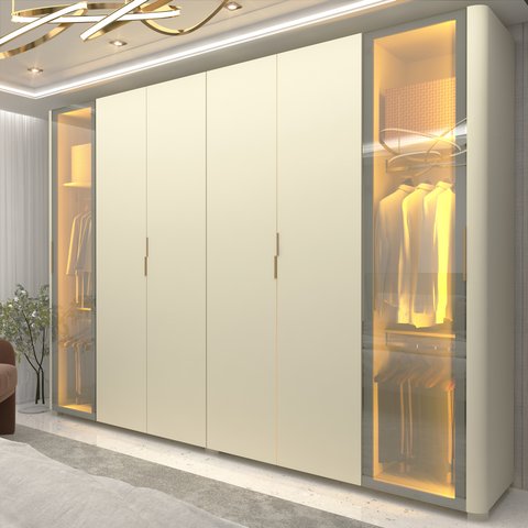 Guarda-roupa Casal 6 Portas com 2 Portas Reflecta com Pés com Led Innova 100% MDF