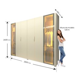 Guarda-roupa Casal 6 Portas com 2 Portas Reflecta com Pés com Led Innova 100% MDF - 4