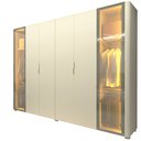 Ver imagem 3 de Guarda-Roupa Casal 6 Portas com 2 Portas Reflecta com Pés com LED Innova 100% MDF Branco/Off White