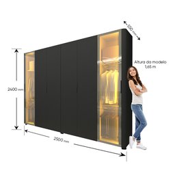 Guarda-roupa Casal 6 Portas com 2 Portas Reflecta com Pés com Led Innova 100% MDF - 4