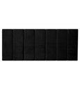 Ver imagem 3 de Cabeceira Veludo Preto Modular 60x20 P/ Cama Casal 7 Peças