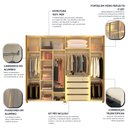 Ver imagem 6 de Guarda-roupa Casal 6 Portas com 4 Portas Reflecta com Pés com Led Innova 100% MDF