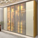Ver imagem 1 de Guarda-roupa Casal 6 Portas com 4 Portas Reflecta com Pés com Led Innova 100% MDF