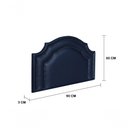 Ver imagem 2 de Cabeceira Solteiro Luxo 90x60 Courino Azul Tachas Fumê