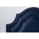 Ver imagem 4 de Cabeceira Solteiro Luxo 90x60 Courino Azul Tachas Fumê