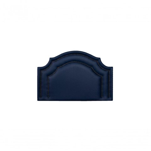 Cabeceira Solteiro Luxo 90x60 Courino Azul Tachas Fumê