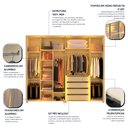 Ver imagem 5 de Guarda-Roupa Casal 6 Portas com 4 Portas Reflecta com Pés com LED Innova 100% MDF Branco/Off White