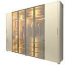Ver imagem 2 de Guarda-Roupa Casal 6 Portas com 4 Portas Reflecta com Pés com LED Innova 100% MDF Branco/Off White