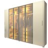 Guarda-roupa Casal 6 Portas com 4 Portas Reflecta com Pés com Led Innova 100% MDF - 2