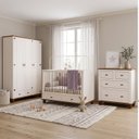 Ver imagem 1 de Quarto de Bebê Joy 3 Peças: Berço + Cômoda + Roupeiro 3P Off White/Nogueira