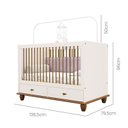 Ver imagem 3 de Quarto de Bebê Joy 3 Peças: Berço + Cômoda + Roupeiro 3P Off White/Nogueira