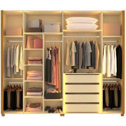 Guarda-roupa Casal 6 Portas com 6 Portas Reflecta com Pés com Led Innova 100% MDF - 3