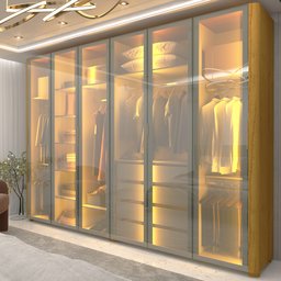 Guarda-roupa Casal 6 Portas com 6 Portas Reflecta com Pés com Led Innova 100% MDF - 1