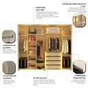 Ver imagem 6 de Guarda-Roupa Casal 6 Portas com 6 Portas Reflecta com Pés com LED Innova 100% MDF Branco/Off White