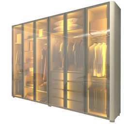 Guarda-roupa Casal 6 Portas com 6 Portas Reflecta com Pés com Led Innova 100% MDF - 2