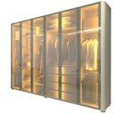 Ver imagem 3 de Guarda-Roupa Casal 6 Portas com 6 Portas Reflecta com Pés com LED Innova 100% MDF Branco/Off White