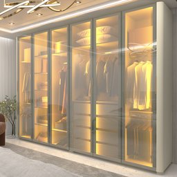 Guarda-roupa Casal 6 Portas com 6 Portas Reflecta com Pés com Led Innova 100% MDF - 1