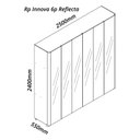 Ver imagem 7 de Guarda-Roupa Casal 6 Portas com 6 Portas Reflecta com Pés com LED Innova 100% MDF Branco/Off White