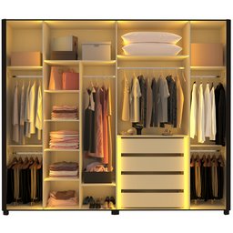 Guarda-roupa Casal 6 Portas com 6 Portas Reflecta com Pés com Led Innova 100% MDF - 3
