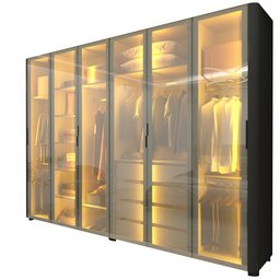 Guarda-roupa Casal 6 Portas com 6 Portas Reflecta com Pés com Led Innova 100% MDF - 2