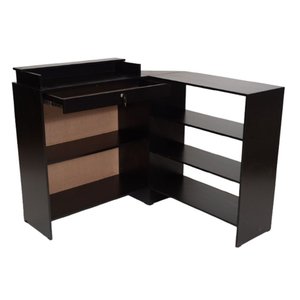 Balcão Caixa + Vitrine Lojas e Comércios em Geral 100% Mdf Preto - Suprema Móveis