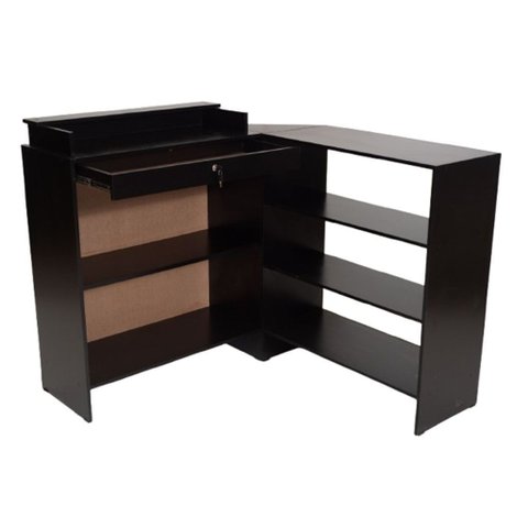 Balcão Caixa + Vitrine Lojas e Comércios em Geral 100% Mdf Preto - Suprema Móveis